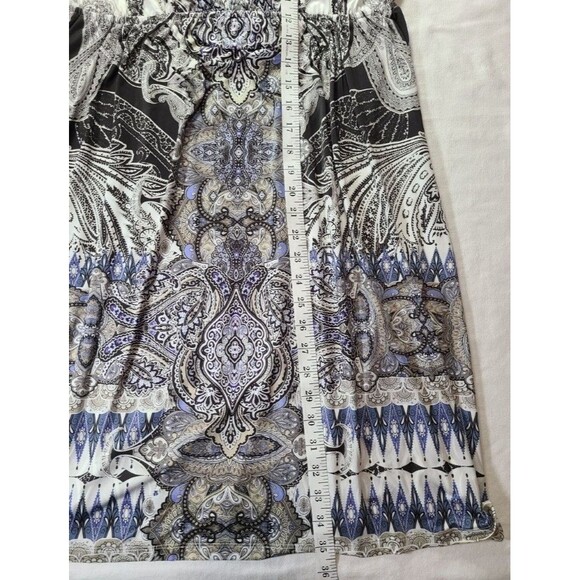 Apt. 9 Paisley Tank Dress Size Small Black Purple Sleeveless V-Neck Stretch - Picture 10 of 10